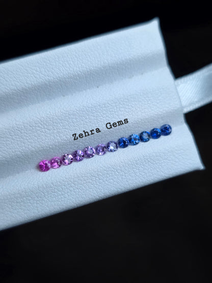 2.3mm fancy sapphire loose gemstone set, photo 3