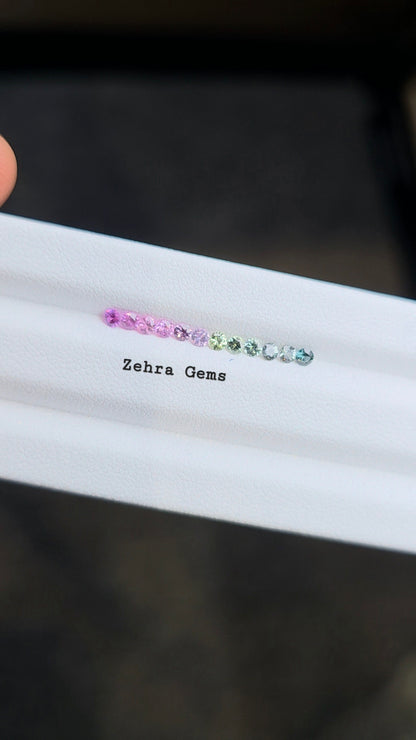 2.3mm fancy sapphire ring set, 12pc, photo 7