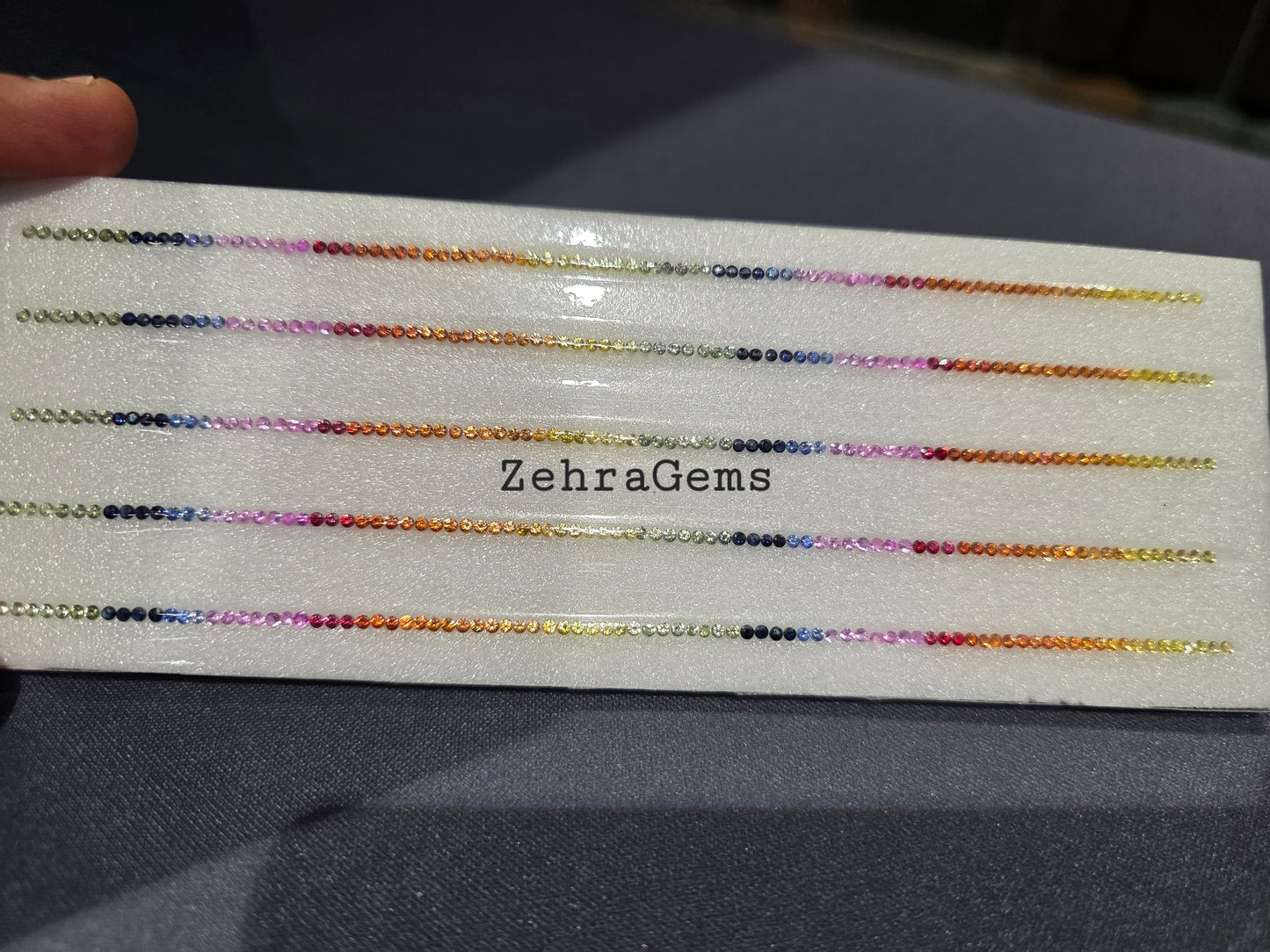 2mm Round Natural Rainbow Sapphire Tennis Bracelet – 85 Stones, 7-Inch, Stunning Multi-Color Sapphires for Elegant Sparkle
