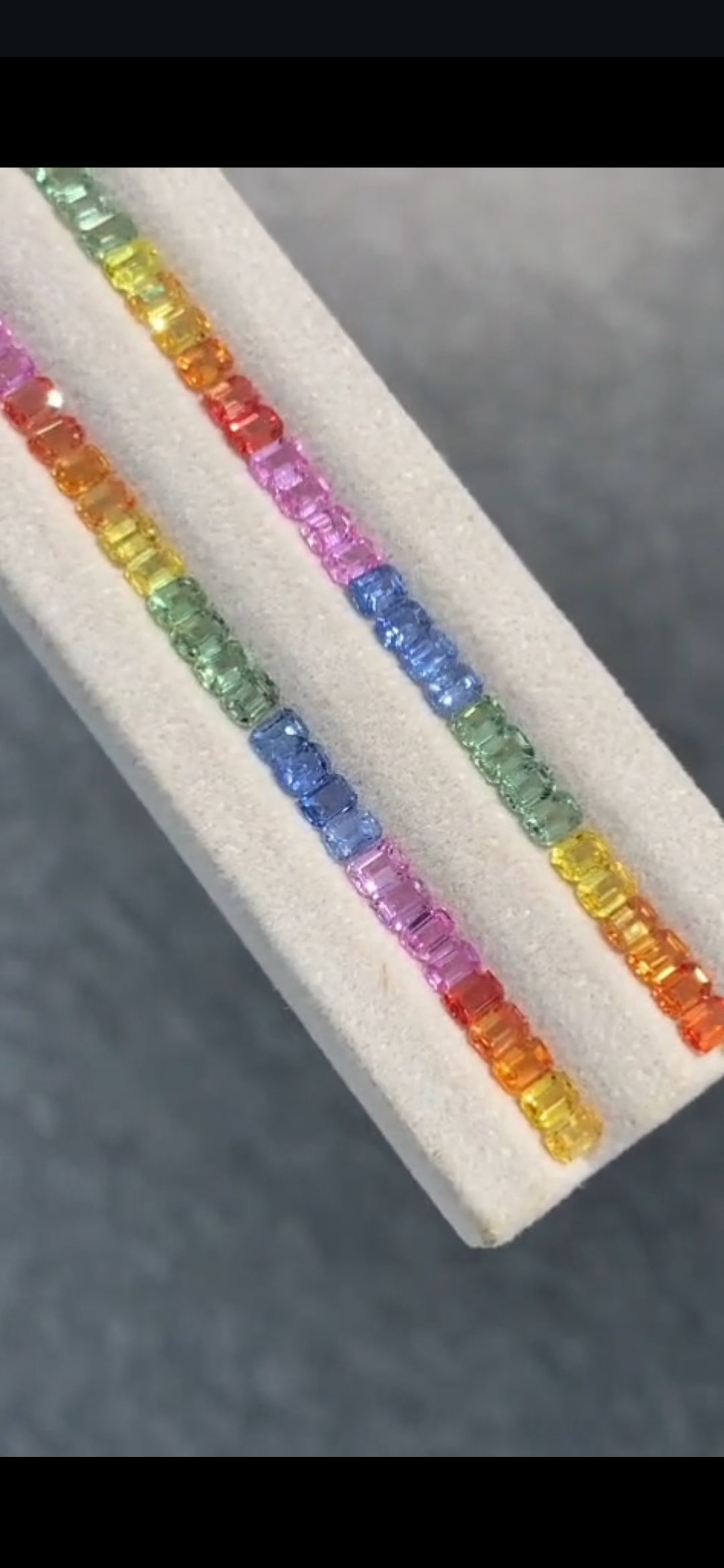 4x3mm rainbow sapphire emerald cut, 18cm, photo 2