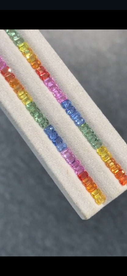 4x3mm rainbow sapphire emerald cut, 18cm, photo 2