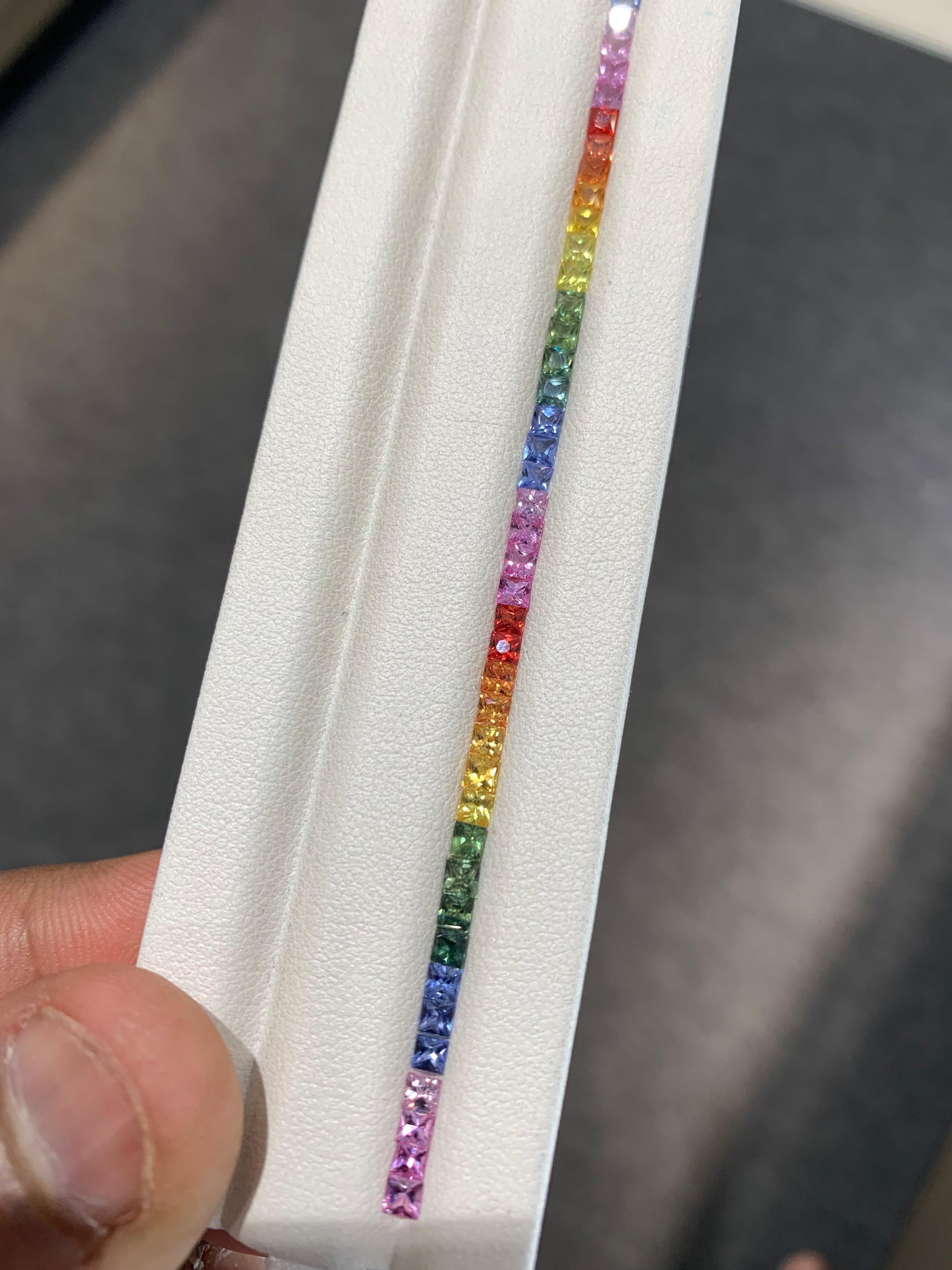 2.5mm Natural Rainbow Sapphire Princess Cut Loose Stones Set for Tennis Bracelet – 72 Pieces Calibrated Gemstones