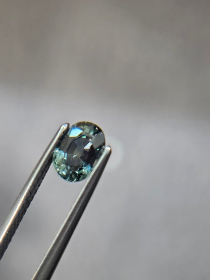 1.17ct natural teal sapphire oval, photo 2