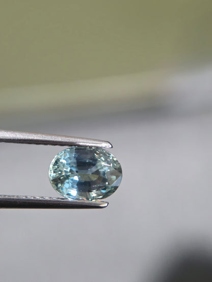2.11ct teal sapphire oval, bi-color, photo 2