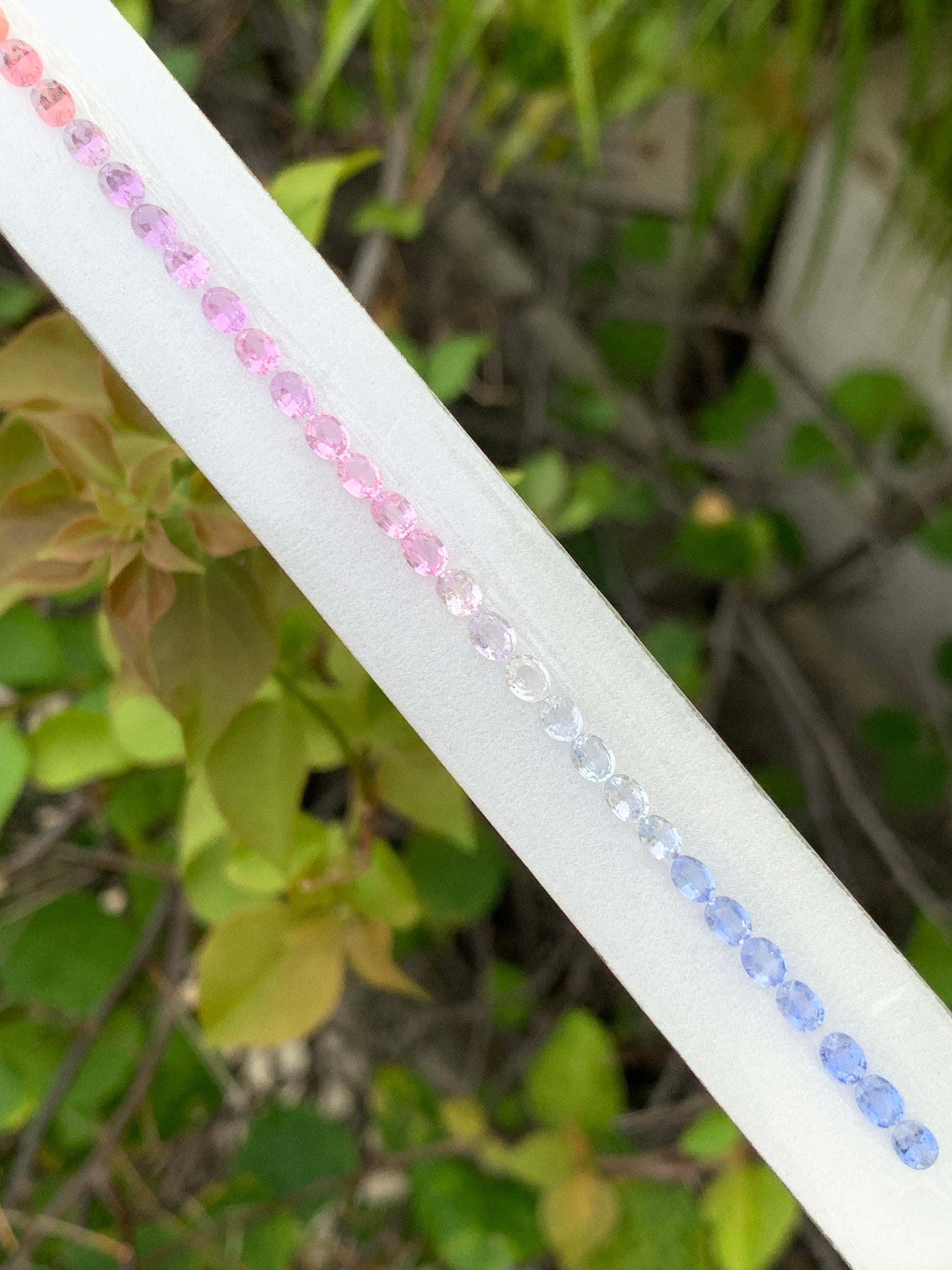 Natural rainbow sapphire oval pastel gradient 4x3mm 43 pieces for tennis bracelet