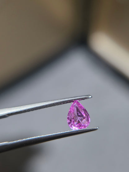 1.02ct pink sapphire pear cut gem, photo 3