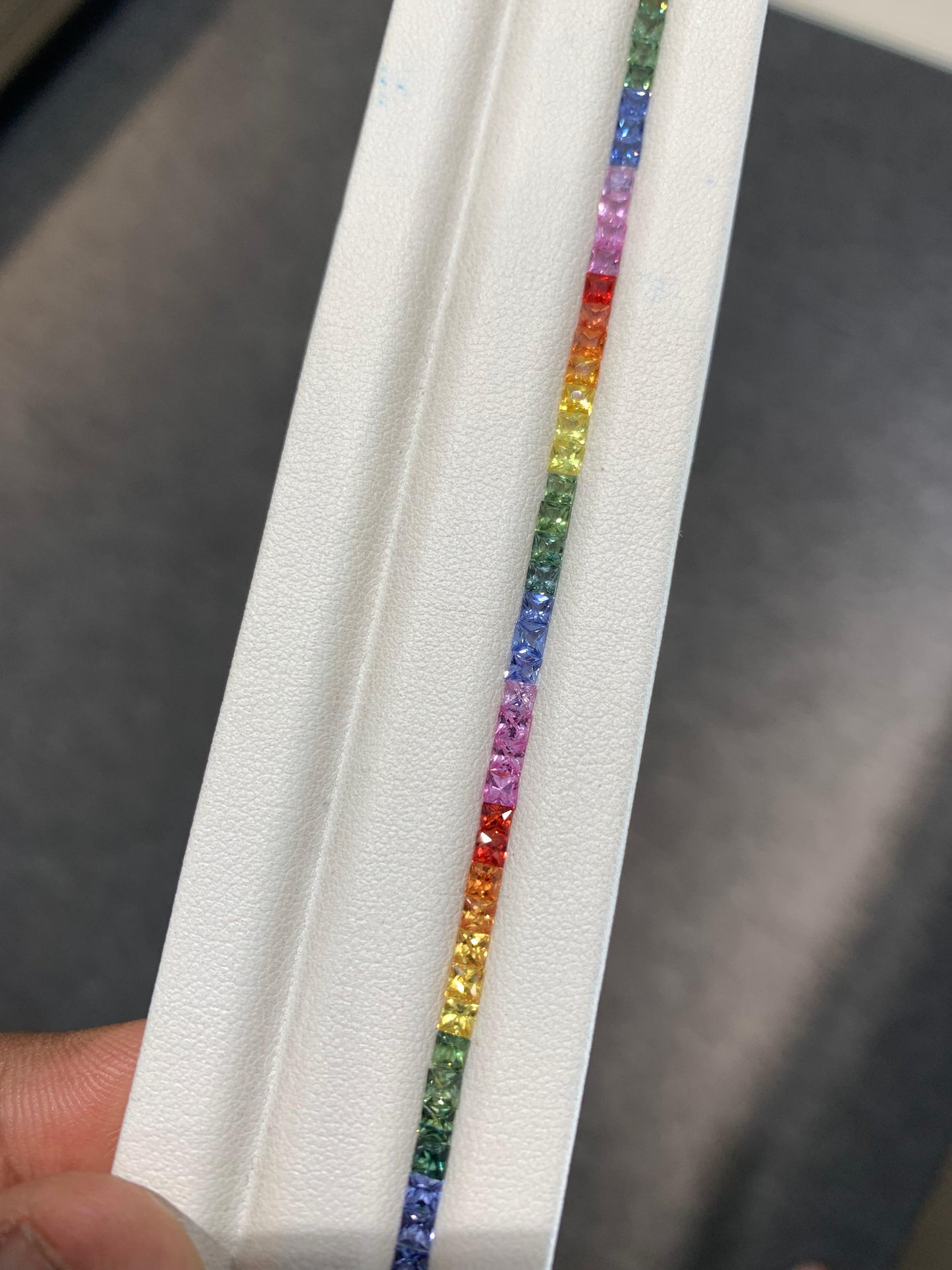 2.5mm Natural Rainbow Sapphire Princess Cut Loose Stones Set for Tennis Bracelet – 72 Pieces Calibrated Gemstones