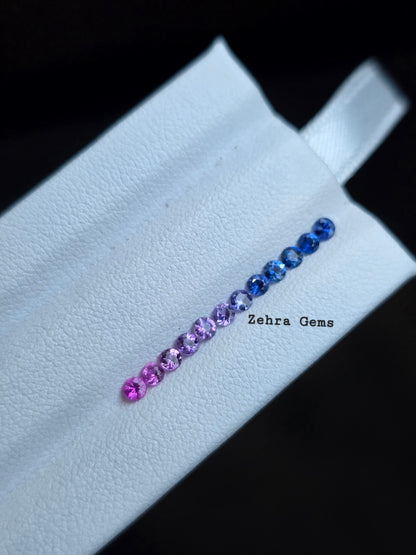 2.3mm fancy sapphire loose gemstone set, photo 6