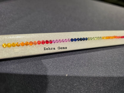 3mm rainbow sapphire diamond cut bracelet, photo 1