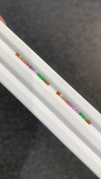 2mm rainbow sapphire and tsavorite set, photo 5