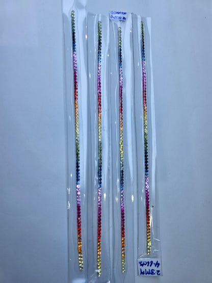 2.3mm rainbow sapphire tennis bracelet, photo 3