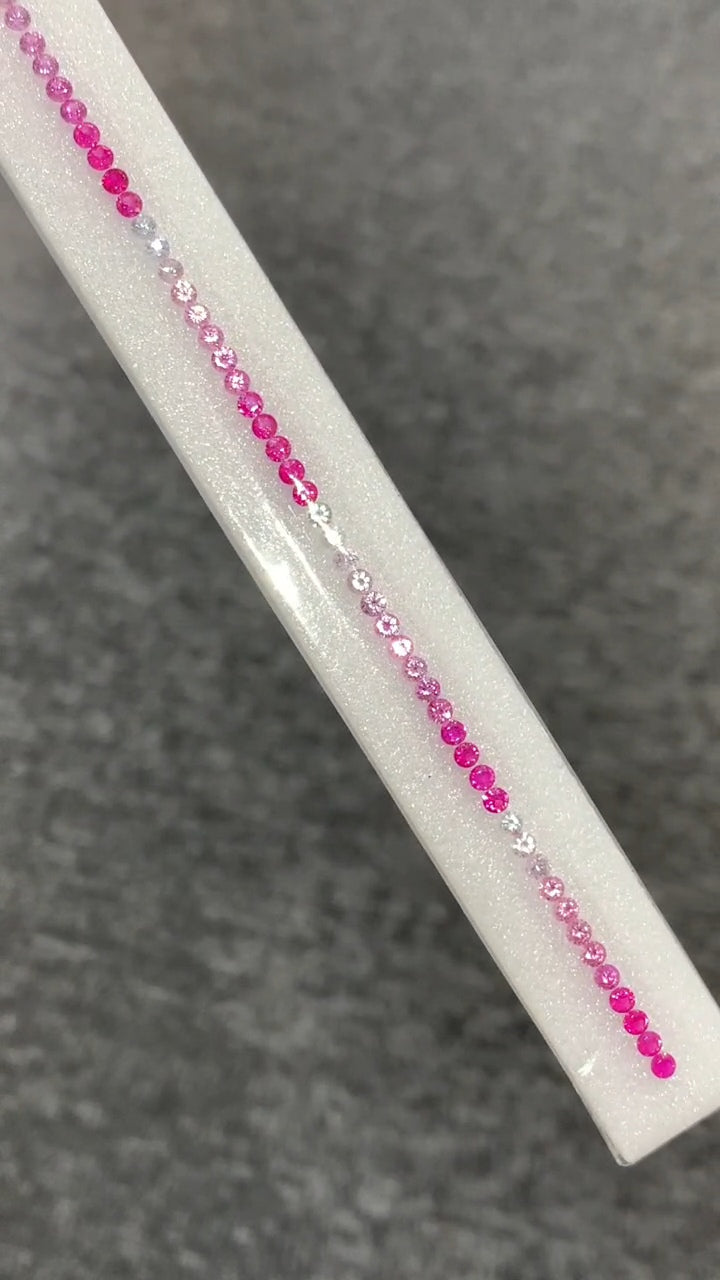 2.8mm pink ombre sapphire tennis bracelet, photo 2