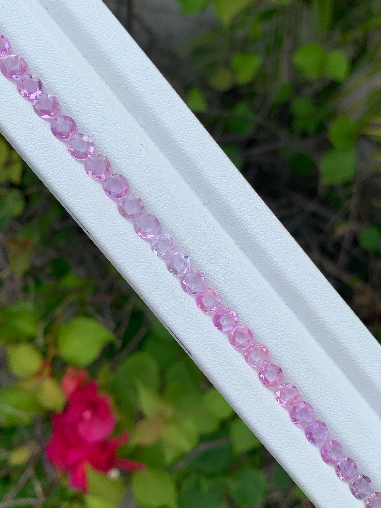 Unheated Madagascar pink purple sapphire round close up pastel gradient