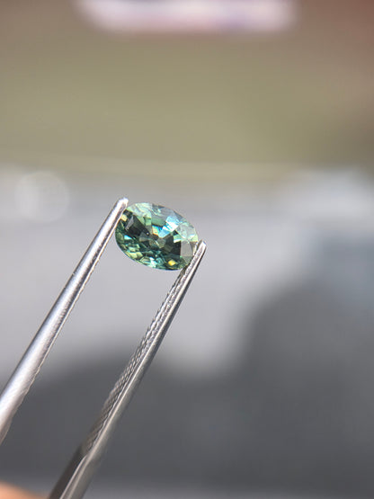 1.29ct natural teal sapphire oval, photo 5