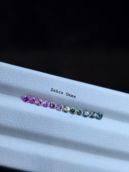 2.3mm fancy sapphire ring set, 12pc, photo 6