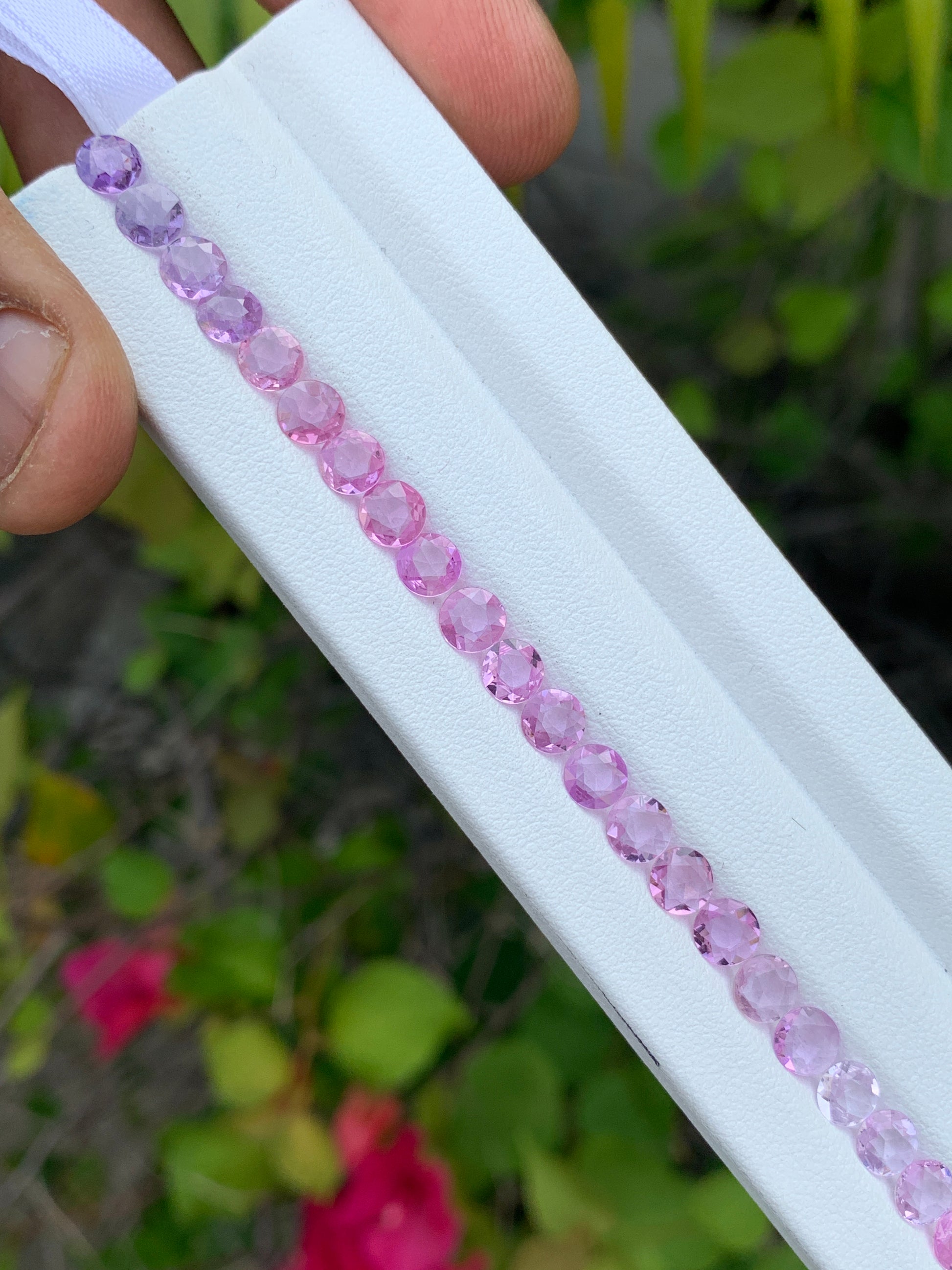 Natural pink purple sapphire round rose cut 5mm 36 pieces for tennis bracelet