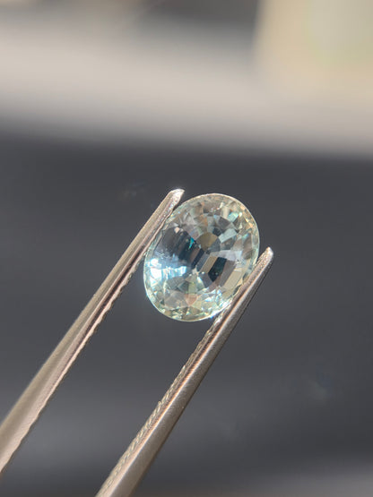 2.11ct teal sapphire oval, bi-color, photo 3