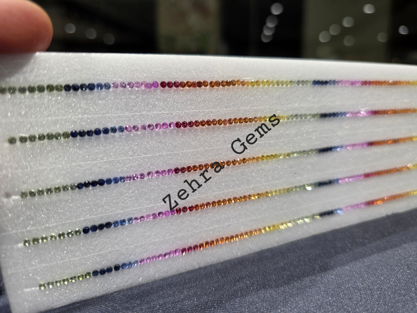 2mm Round Natural Rainbow Sapphire Tennis Bracelet – 85 Stones, 7-Inch, Stunning Multi-Color Sapphires for Elegant Sparkle