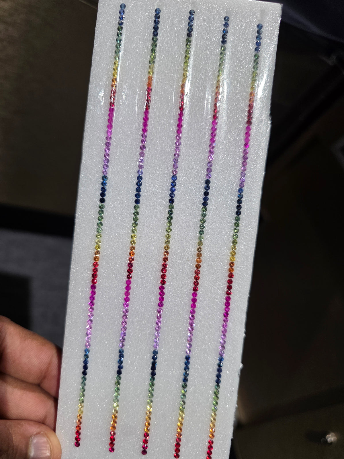 2.3mm rainbow sapphire bracelet, 78pc, photo 1