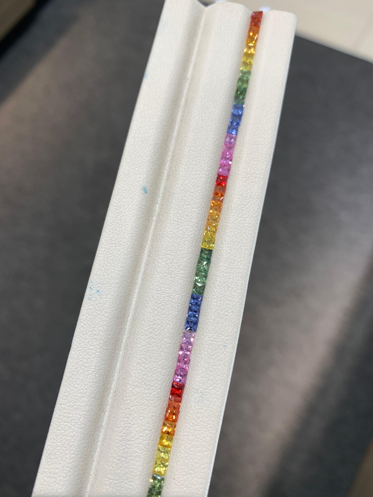 2.5mm Natural Rainbow Sapphire Princess Cut Loose Stones Set for Tennis Bracelet – 72 Pieces Calibrated Gemstones