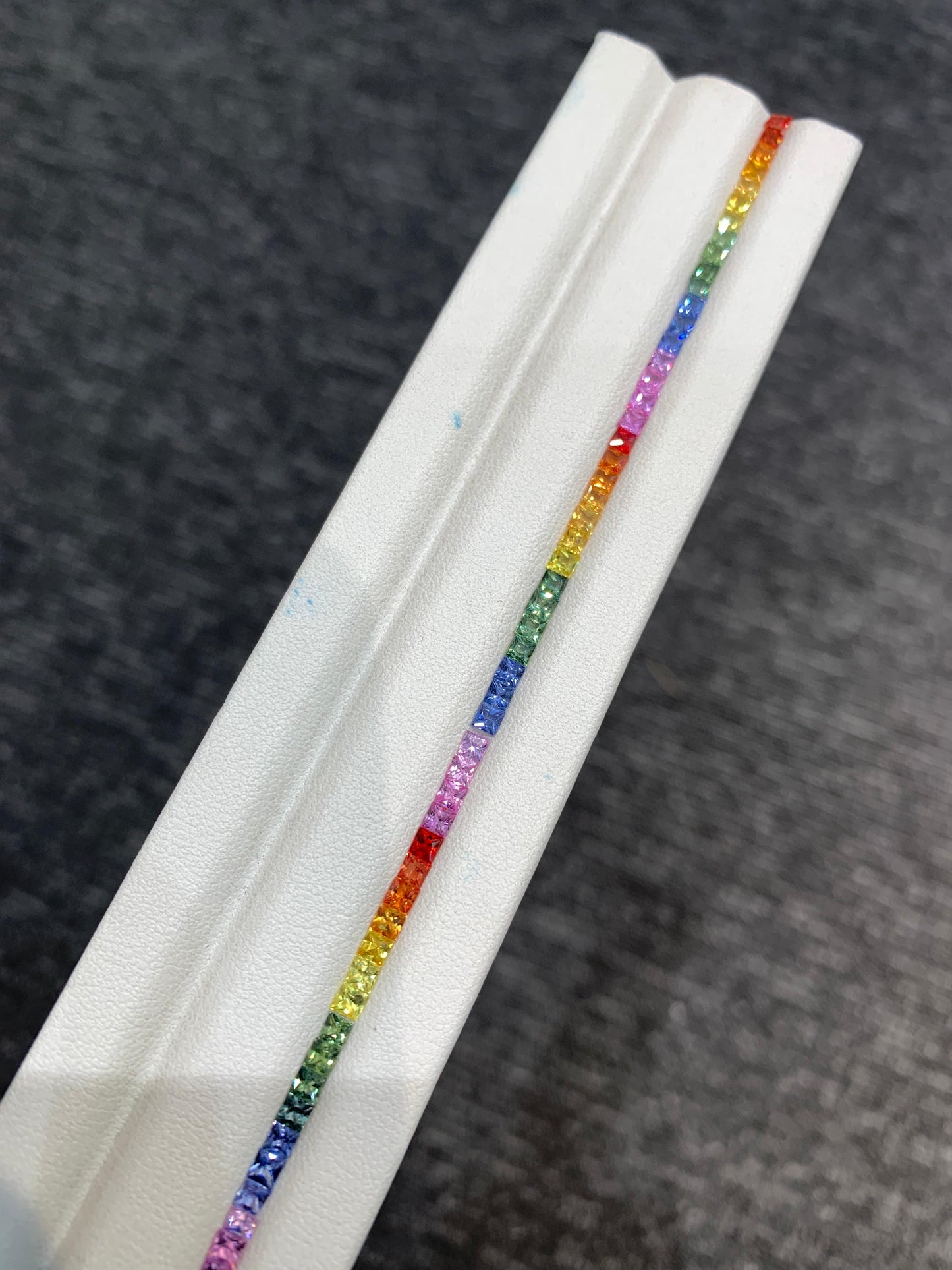 2.5mm Natural Rainbow Sapphire Princess Cut Loose Stones Set for Tennis Bracelet – 72 Pieces Calibrated Gemstones