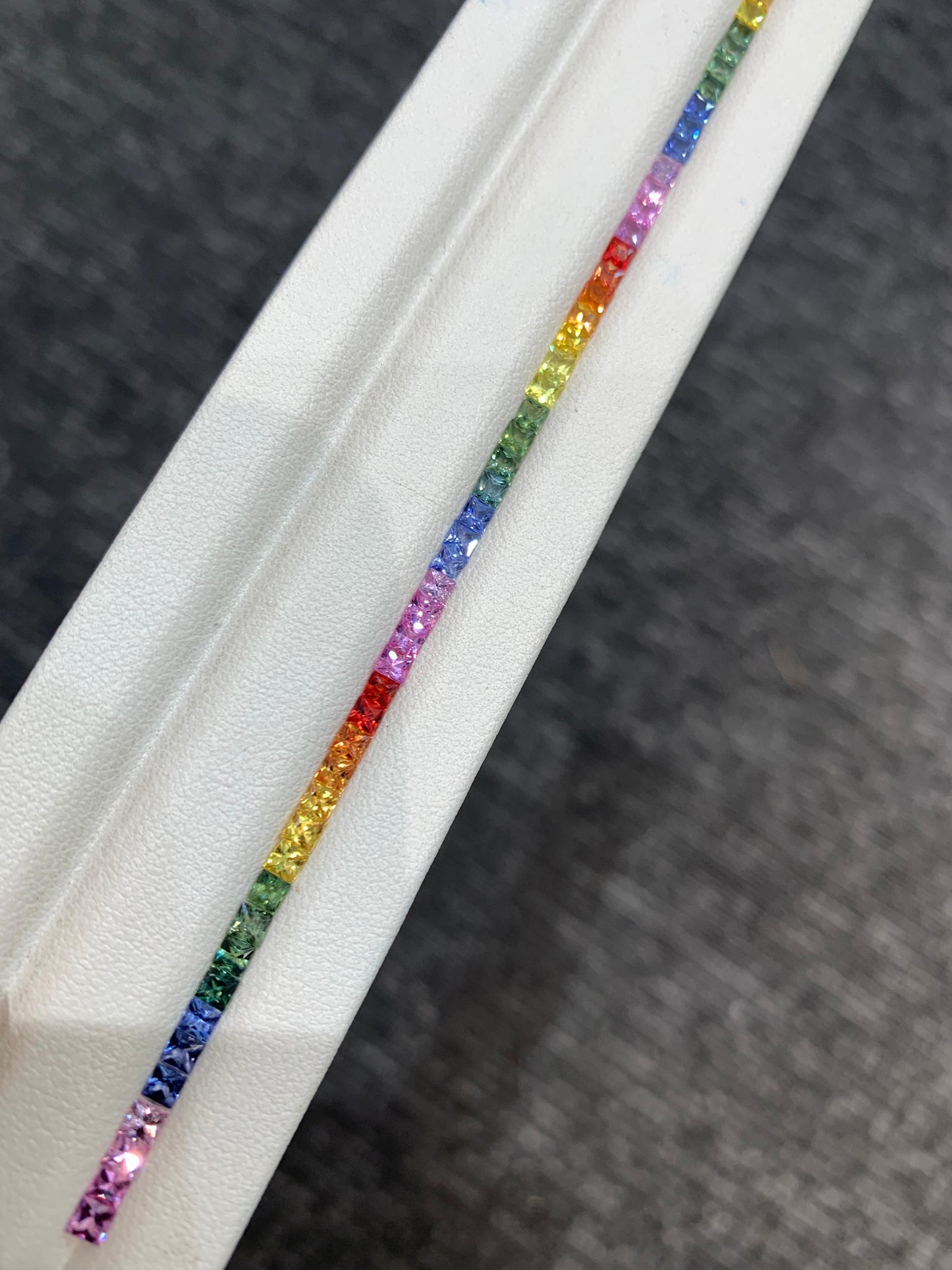 2.5mm Natural Rainbow Sapphire Princess Cut Loose Stones Set for Tennis Bracelet – 72 Pieces Calibrated Gemstones