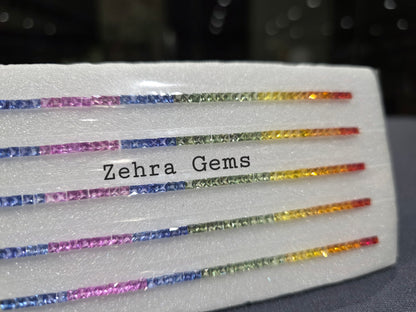 2.3mm rainbow sapphire princess bracelet, photo 2