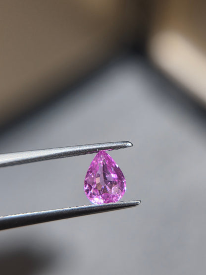 1.02ct pink sapphire pear cut gem, photo 4