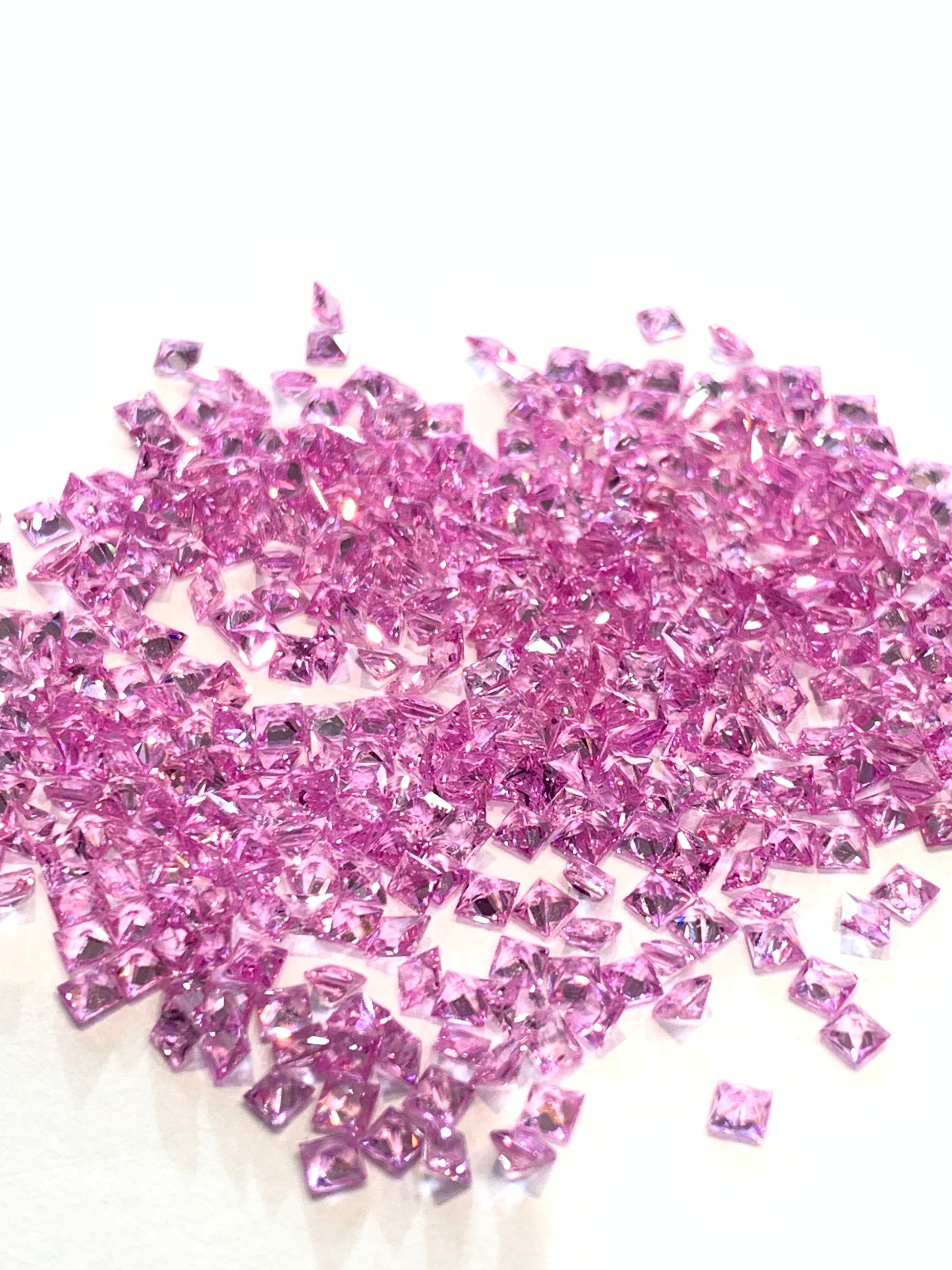 2.5mm Natural Pink Sapphire Princess Cut Loose Stones - Zehra Gems
