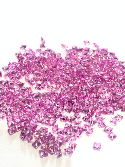 2.5mm Natural Pink Sapphire Princess Cut Loose Stones - Zehra Gems