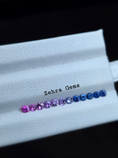 2.3mm fancy sapphire loose gemstone set, photo 8