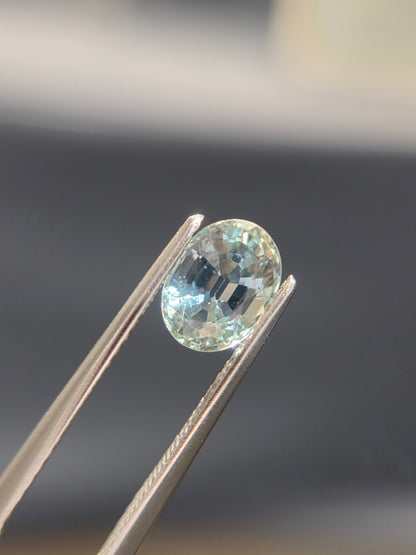 2.11ct teal sapphire oval, bi-color, photo 1