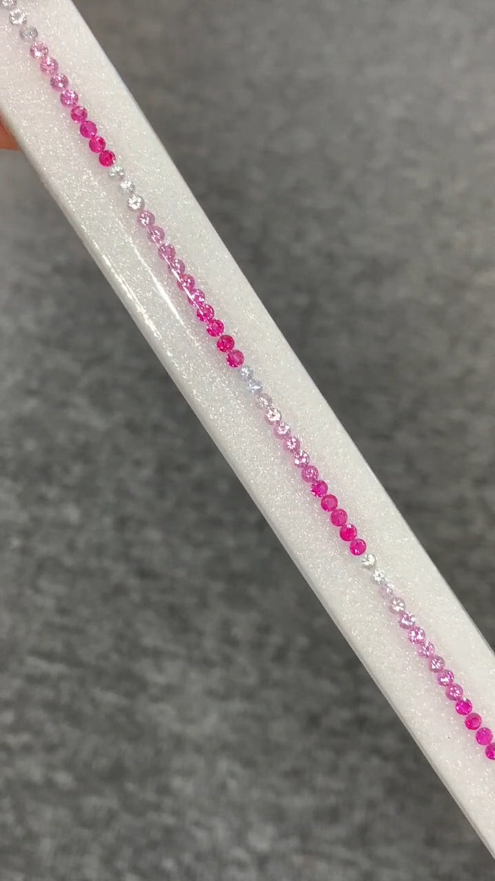 2.8mm pink ombre sapphire tennis bracelet, photo 1