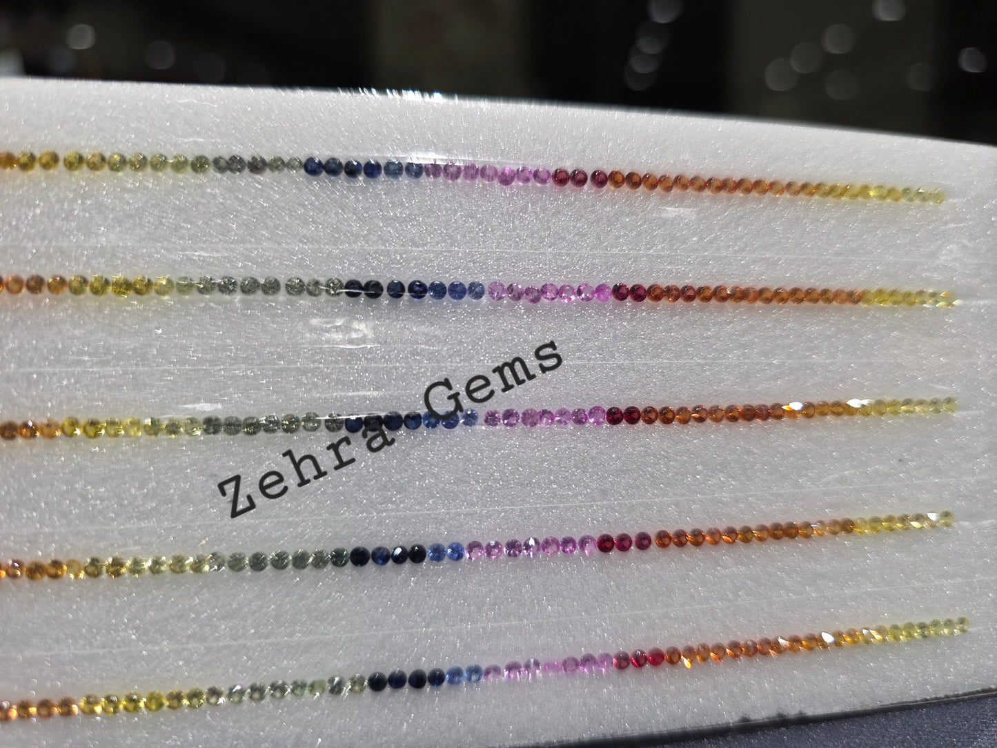 2mm Round Natural Rainbow Sapphire Tennis Bracelet – 85 Stones, 7-Inch, Stunning Multi-Color Sapphires for Elegant Sparkle