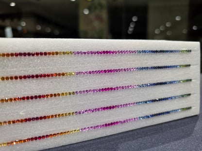 rainbow sapphire tennis bracelet, multi-color, photo 2