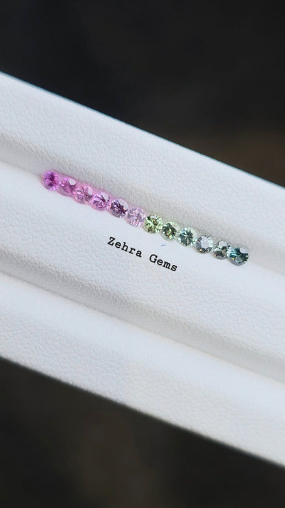 2.3mm fancy sapphire ring set, 12pc, photo 2