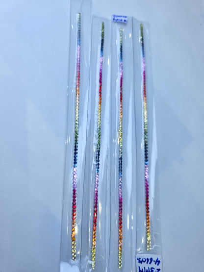 2.3mm rainbow sapphire tennis bracelet, photo 2