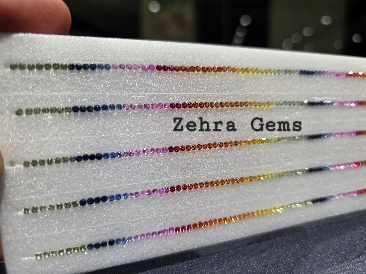 2mm Round Natural Rainbow Sapphire Tennis Bracelet – 85 Stones, 7-Inch, Stunning Multi-Color Sapphires for Elegant Sparkle