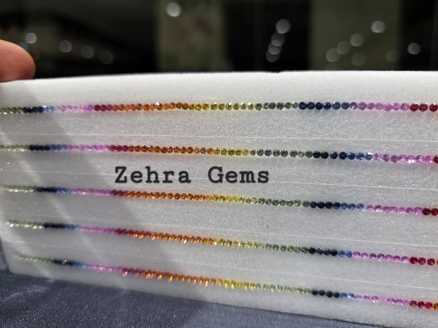 2mm Round Natural Rainbow Sapphire Tennis Bracelet – 85 Stones, 7-Inch, Stunning Multi-Color Sapphires for Elegant Sparkle