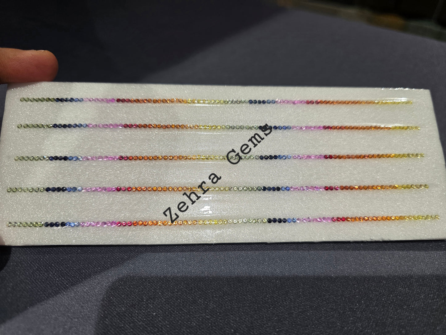 2mm Round Natural Rainbow Sapphire Tennis Bracelet – 85 Stones, 7-Inch, Stunning Multi-Color Sapphires for Elegant Sparkle