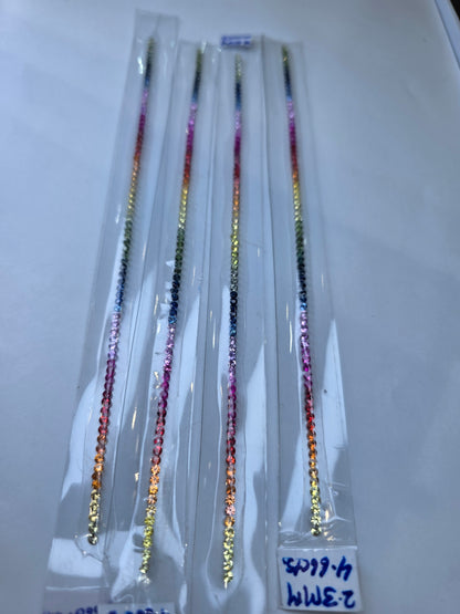 2.3mm rainbow sapphire tennis bracelet, photo 4