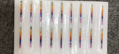 2.3mm princess cut rainbow sapphire set, photo 1